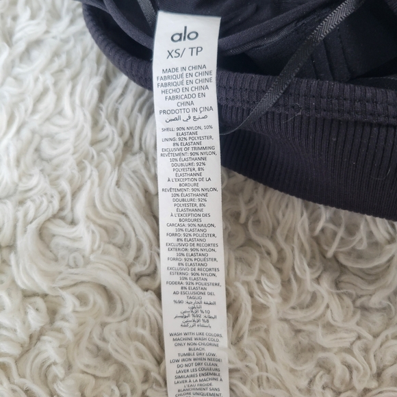 Alo Yoga Goddess Ribbed Bandeau Top Black XS - Picture 6 of 8